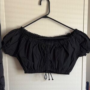 Black Off-Shoulder Women's Top